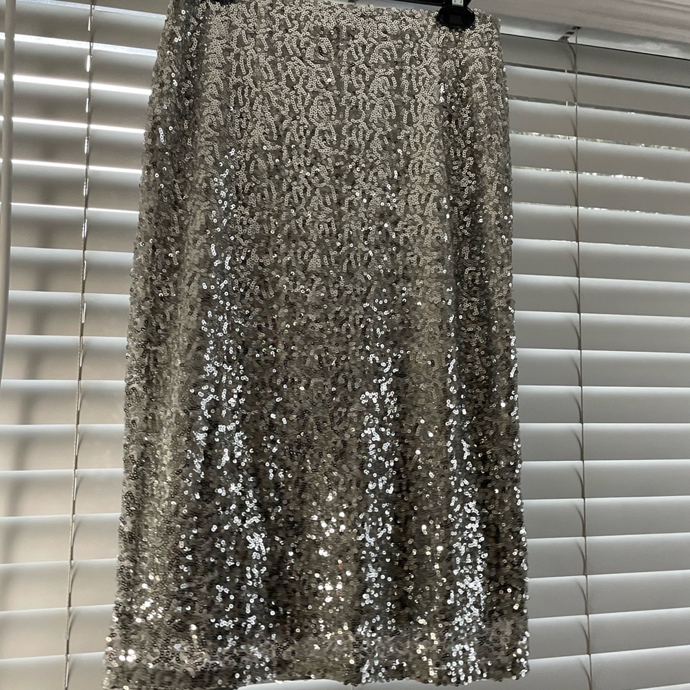Halogen silver sequined skirt, size S